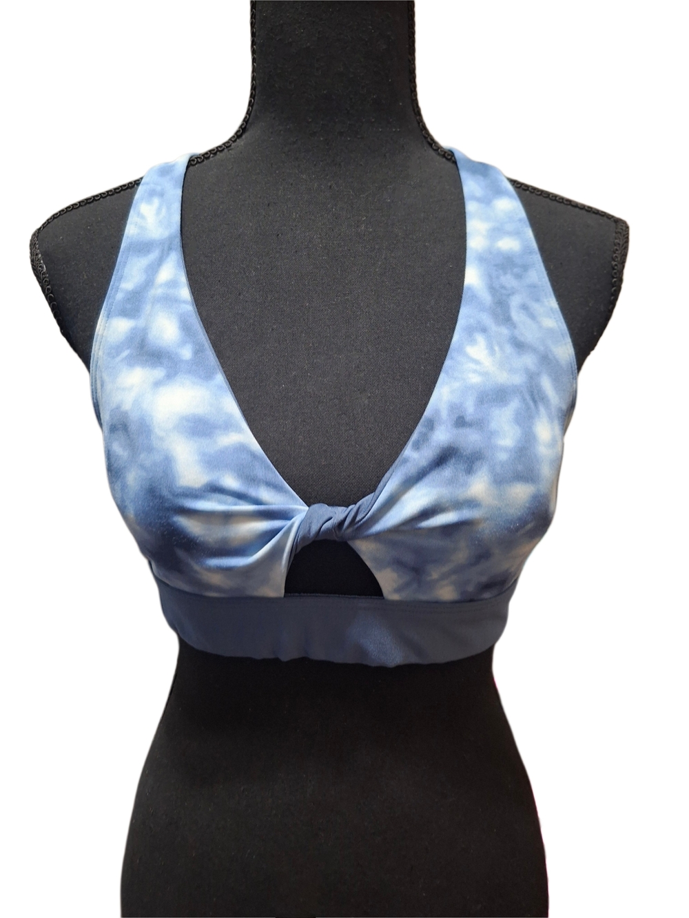 Victoria's Secret PINK Light Blue and Navy Seamless Sports Bra